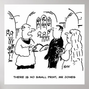 Póster Vicario y novio en la ceremonia de matrimonio Boda