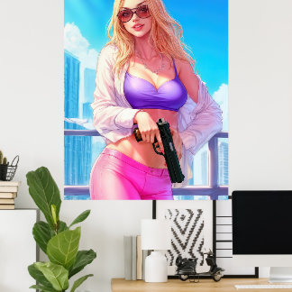 Póster Vice Baby – Miami Heat with a Killer Smile