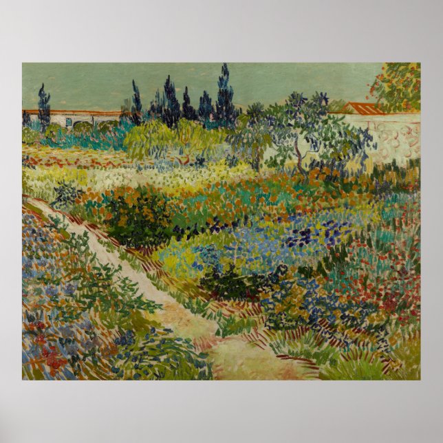 Póster Vicente Van Gogh Vintage Garden en Arles (Frente)