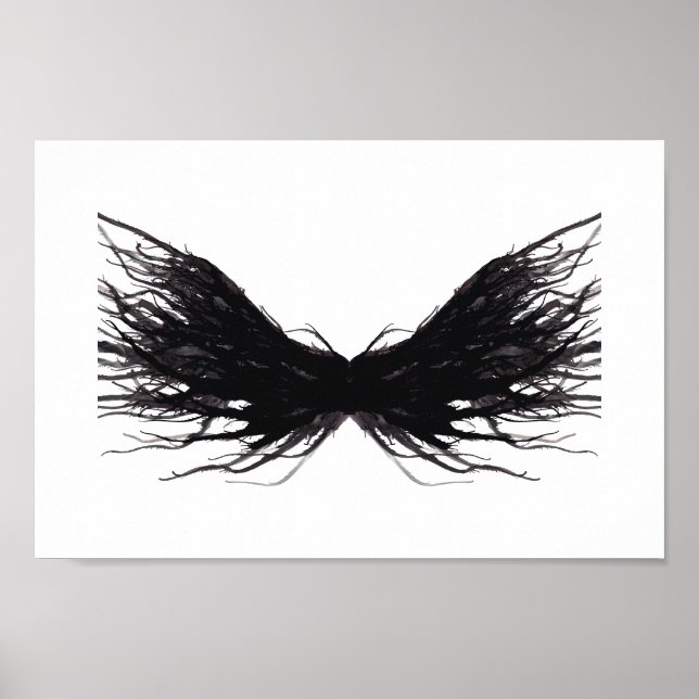 Póster Vices Abstract Black Wings Alcohol Ink Art (Frente)