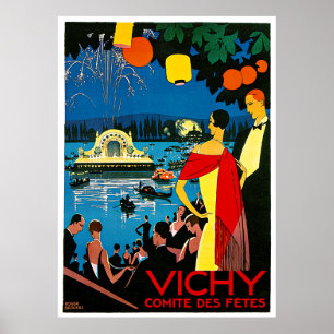 Póster Vichy, comite des fetes Vintage Travel Poster