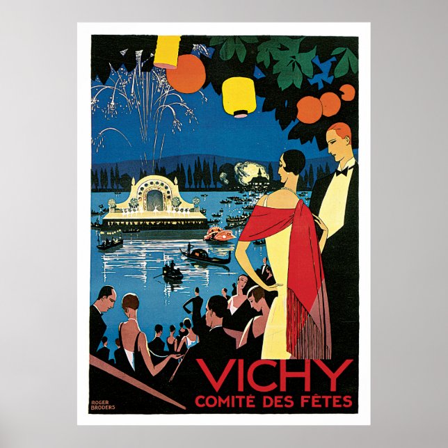 Póster Vichy France Vintage Travel (Frente)