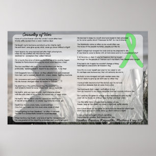 Póster Víctima de la guerra, poema de un paciente lime