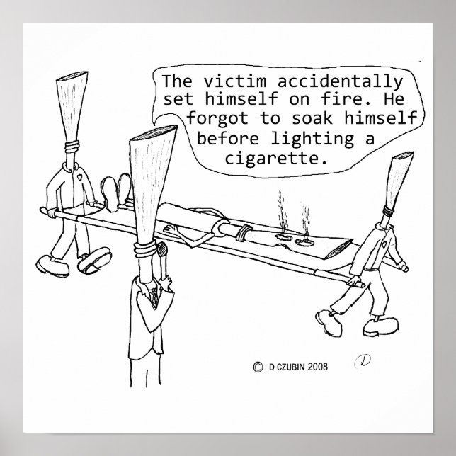 Póster Víctima del incendio de cigarrillos (Frente)