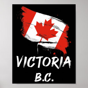 Póster Victoria Bc Canadá Bandera de mancha Viaje Vacacio