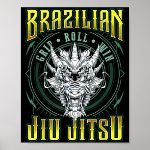 Póster Victoria de agarre de BJJ - Dragón de Jiu Jitsu de