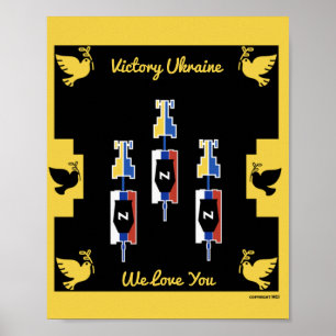 Póster Victoria de guerra en Ucrania