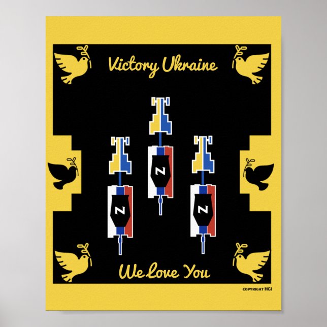 Póster Victoria de guerra en Ucrania (Frente)