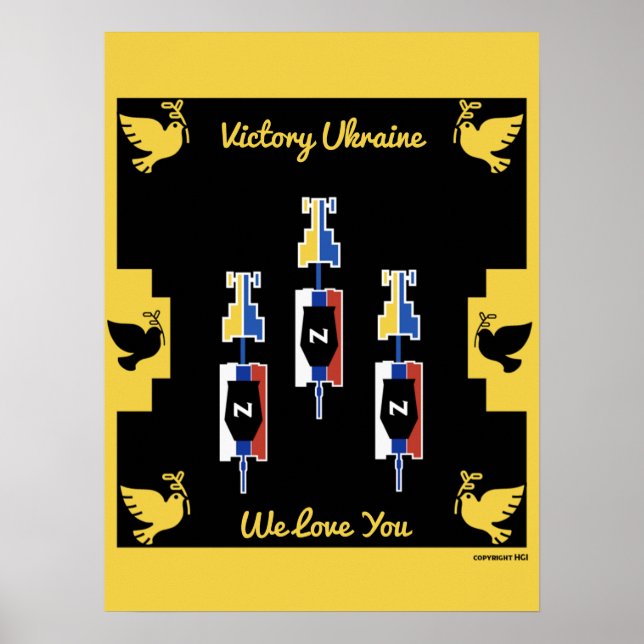 Póster Victoria de guerra en Ucrania (Frente)