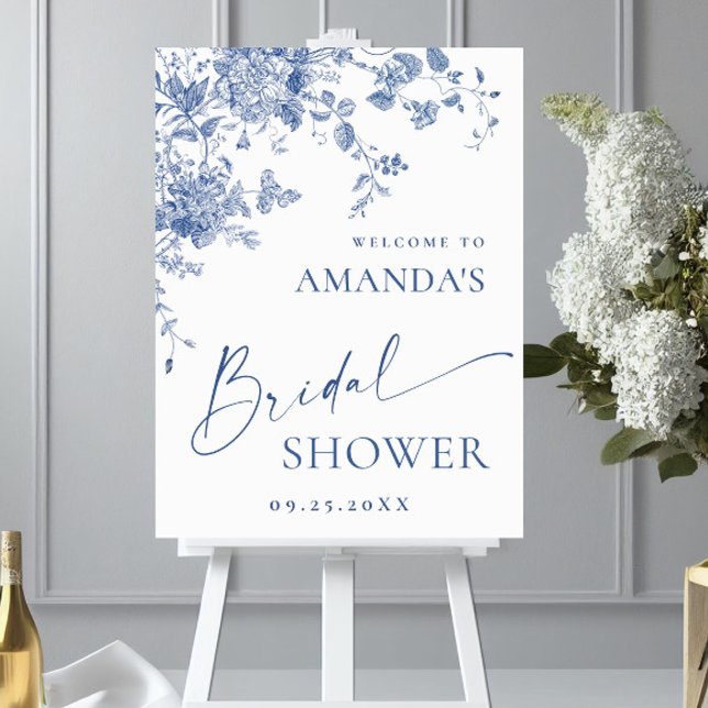 Póster Victoria Dusty Blue French Garden Bridal Shower (Subido por el creador)