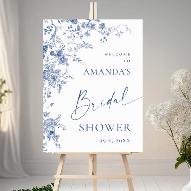 Póster Victoria Dusty Blue French Garden Bridal Shower (Subido por el creador)