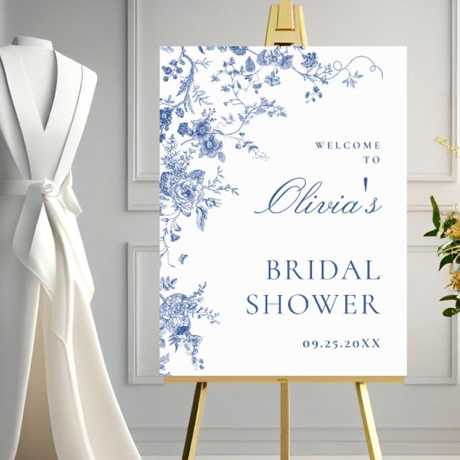 Póster Victoria Dusty Blue French Garden Bridal Shower (Subido por el creador)