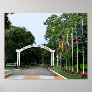 Póster Victoria Falls Hotel Entrance 10 x 8 pulgadas