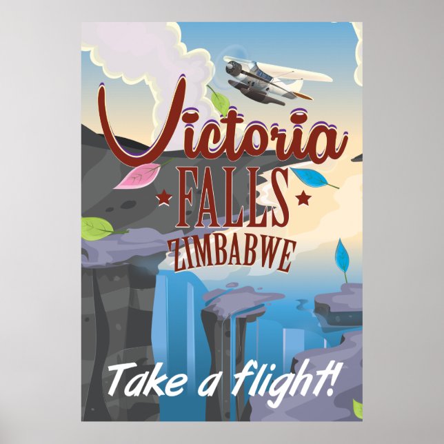 Póster Victoria Falls poster personalizado de Zimbabue (Frente)
