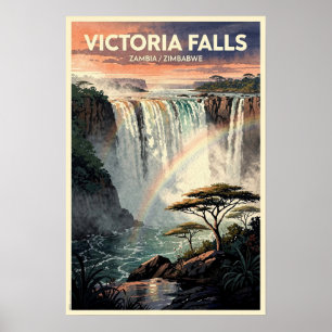 Póster Victoria Falls Viajes Vintage