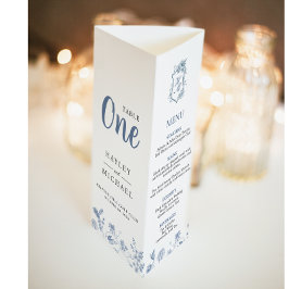 Póster VICTORIA Regency Blue French Garden Tri Fold Menú