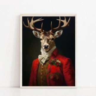 Póster Victorian Animals Portrait, Royal Animal Painting,