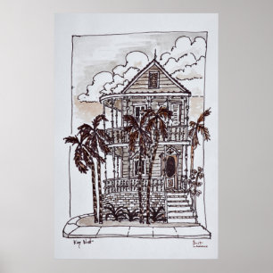 Póster Victorian Conch House Key West, Florida