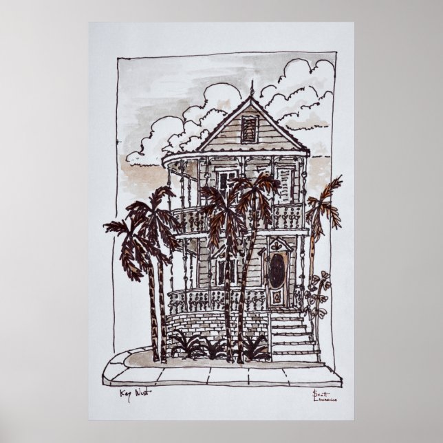 Póster Victorian Conch House | Key West, Florida (Frente)