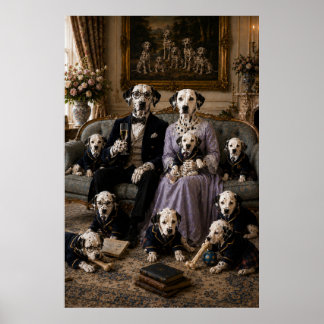 Póster Victorian Dalmatian Family Portrait Wall Art
