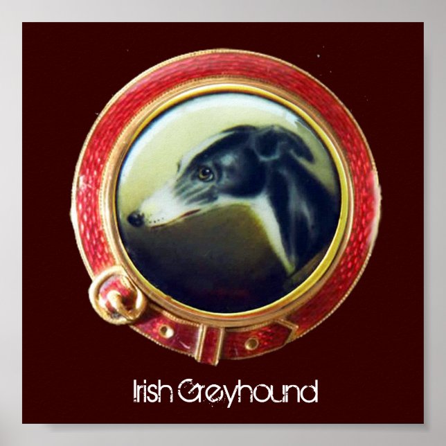 Póster VICTORIAN MINIATURE DOG PORTRAITS Irish Greyhound (Frente)