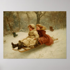 Póster Victorian Sledding