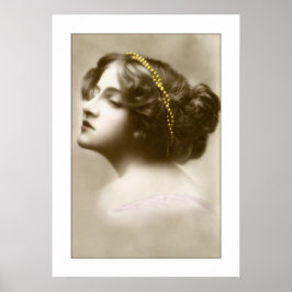 Póster victoriana lady cameo style pose