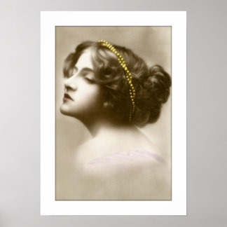 Póster victoriana lady cameo style pose