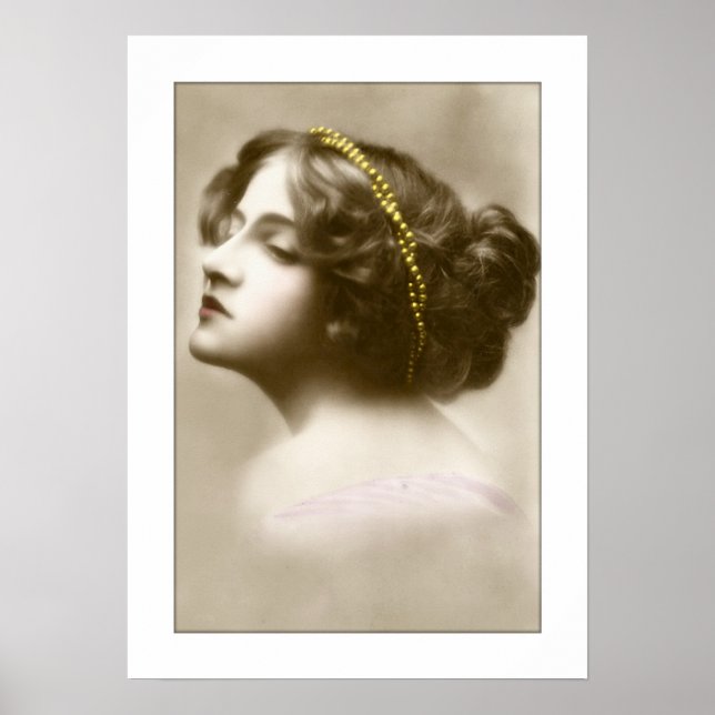 Póster victoriana lady cameo style pose (Frente)