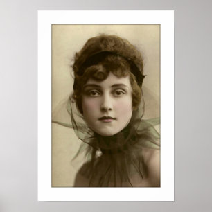 Póster victoriana net high collar