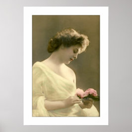 Póster victoriana retrospectiva romántica