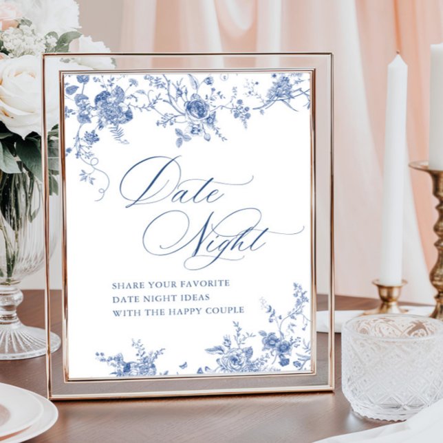 Póster Victoriano Blue French Floral Date Ideas nocturnas (Subido por el creador)