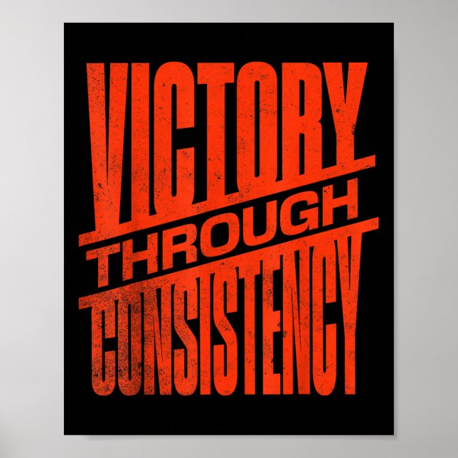 Póster Victory Through Consistency Motivational Insration (Frente)