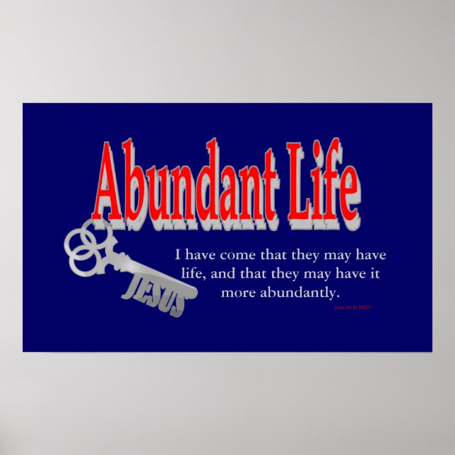 Póster Vida abundante: La clave - v1 (John 10:10) (Frente)