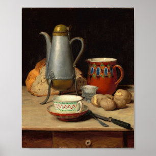 Póster Vida, café y papas   Albert Anker