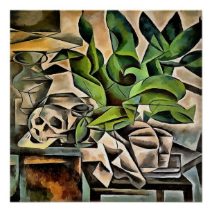Póster Vida con el arte de la vanita geométrica de Craniu