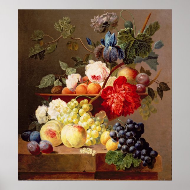 Póster Vida con frutas y flores (Frente)