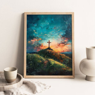 Póster Vida Cristiana, Pintura Cristiana Digital, Cristo