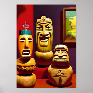 Póster Vida cubierta de Tiki, Ken Gage Art