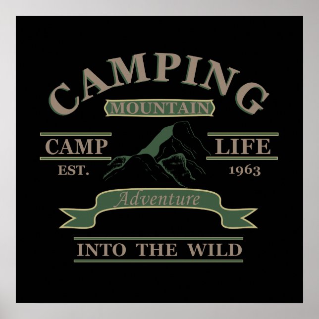 Póster Vida de campamento al aire libre (Frente)