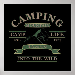 Póster Vida de camping al aire libre