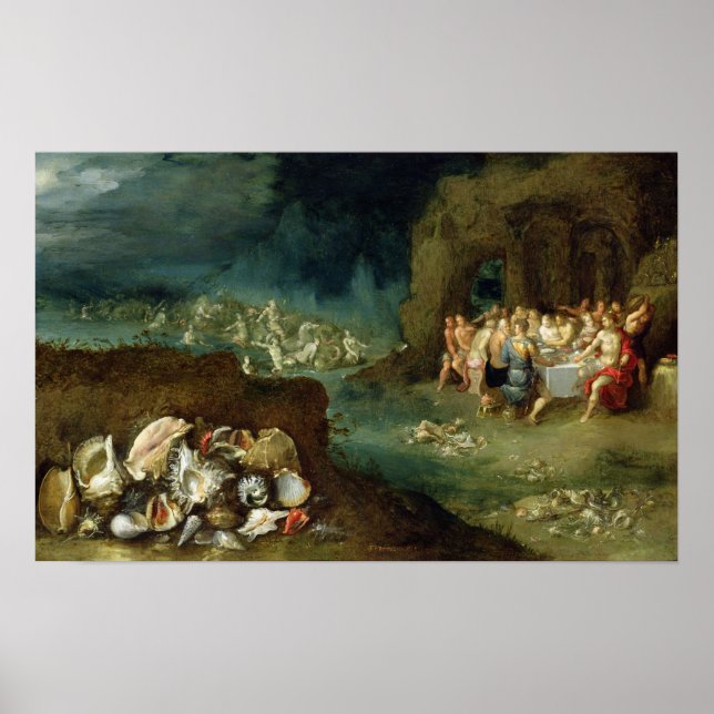 Póster Vida de conchas con la fiesta de los dioses (Frente)