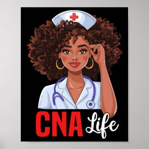 Póster Vida de enfermera Cna enfermería historia afroamer