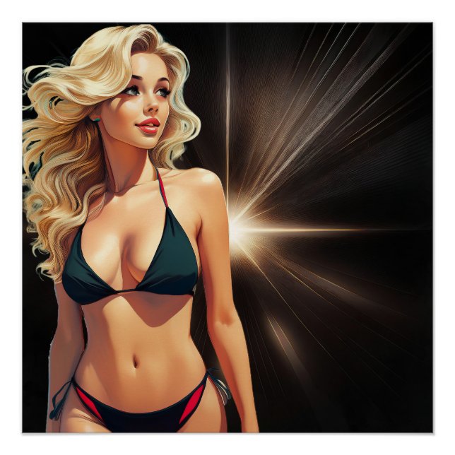 Póster Vida de fantasía - Babe de playa de Blonde (Anverso)