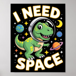 Póster Vida de Fife Necesito Espacio T-rex Astronauta Esp
