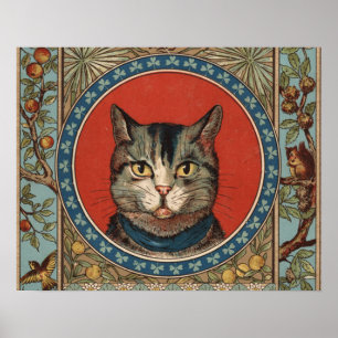 Póster Vida de gato vintage para gatito clásico victorian