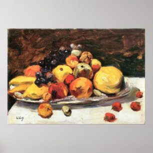 Póster Vida de la fruta en una manta blanca de Lesser Ury