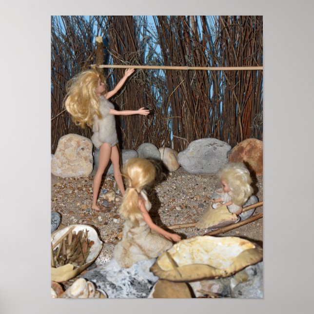 Póster Vida de la tribu en el campamento. (Frente)