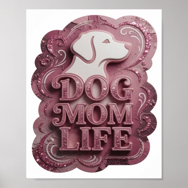Póster VIDA DE MADRE PERRA Rosa Moderna (Frente)