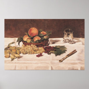 Póster Vida de Manet el   aún: Fruta en una tabla, 1864
